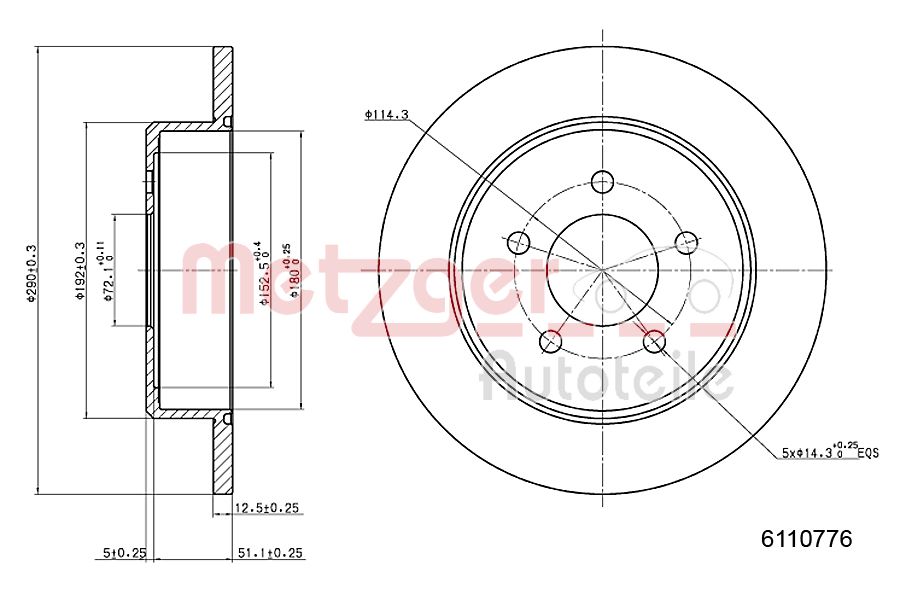 METZGER 6110776 Bremsscheibe