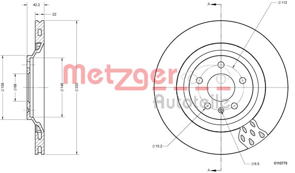 METZGER 6110779 Bremsscheibe