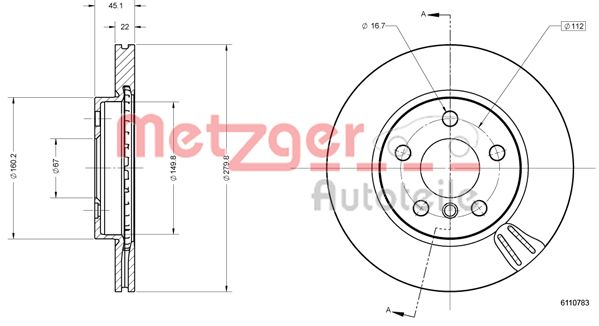 METZGER 6110783 GREENPARTS Bremsscheibe