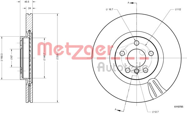 METZGER 6110785 GREENPARTS Bremsscheibe