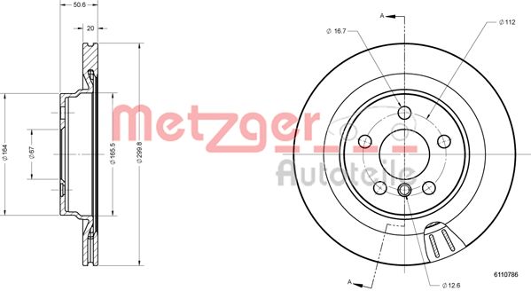 METZGER 6110786 GREENPARTS Bremsscheibe