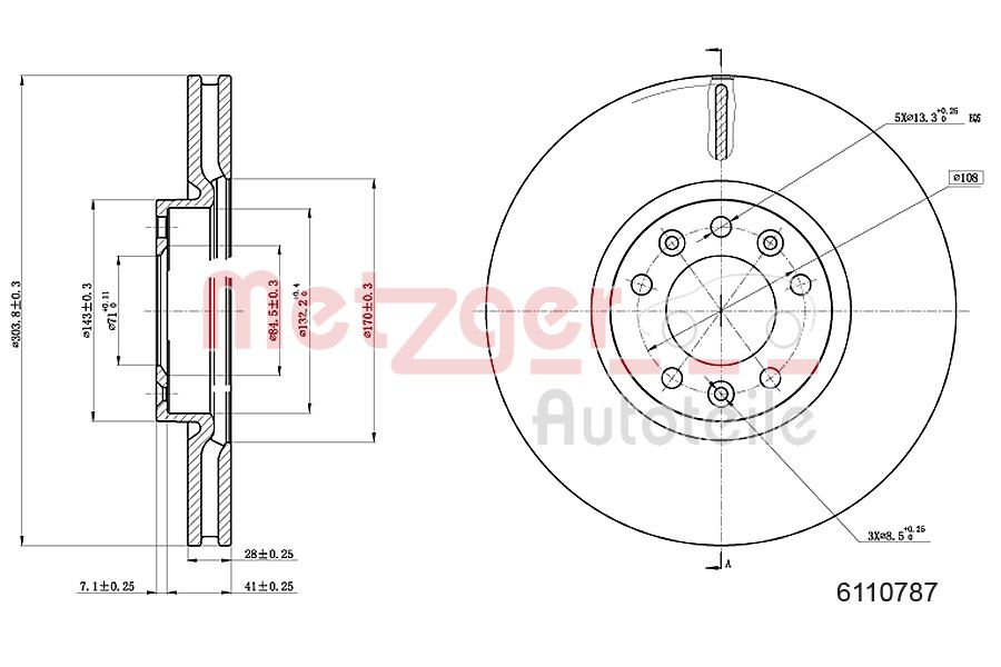 METZGER 6110787 GREENPARTS Bremsscheibe