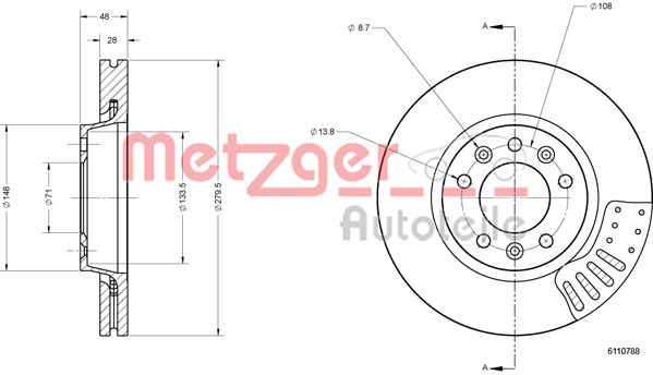 METZGER 6110788 Bremsscheibe