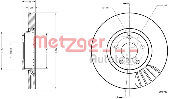 METZGER 6110789 Bremsscheibe