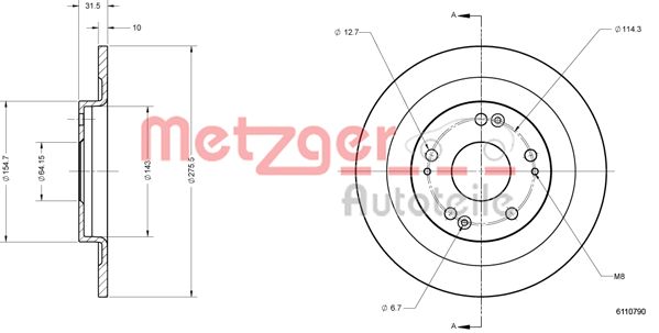 METZGER 6110790 Bremsscheibe
