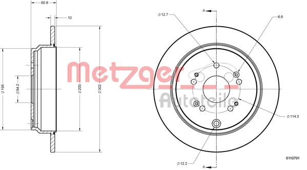 METZGER 6110791 Bremsscheibe