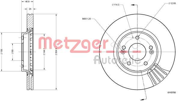 METZGER 6110795 Bremsscheibe