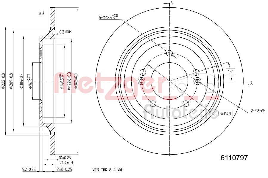 METZGER 6110797 Bremsscheibe
