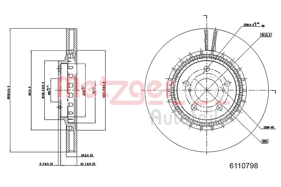METZGER 6110798 GREENPARTS Bremsscheibe