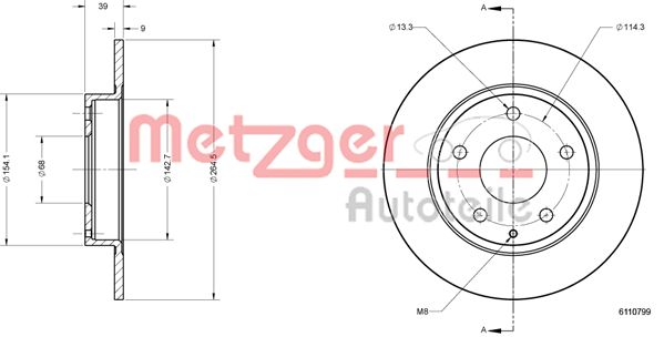 METZGER 6110799 Bremsscheibe