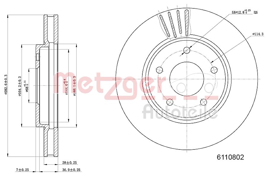 METZGER 6110802 GREENPARTS Bremsscheibe