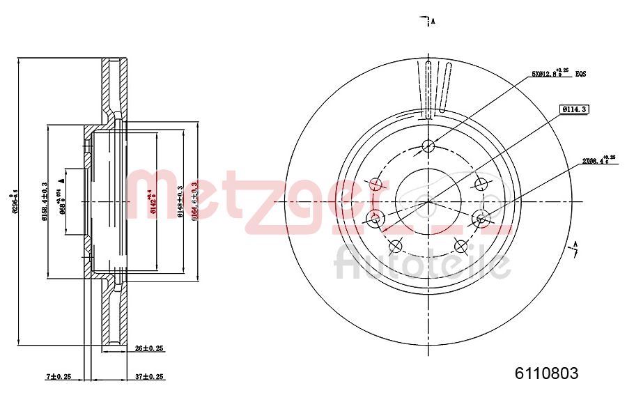 METZGER 6110803 GREENPARTS Bremsscheibe