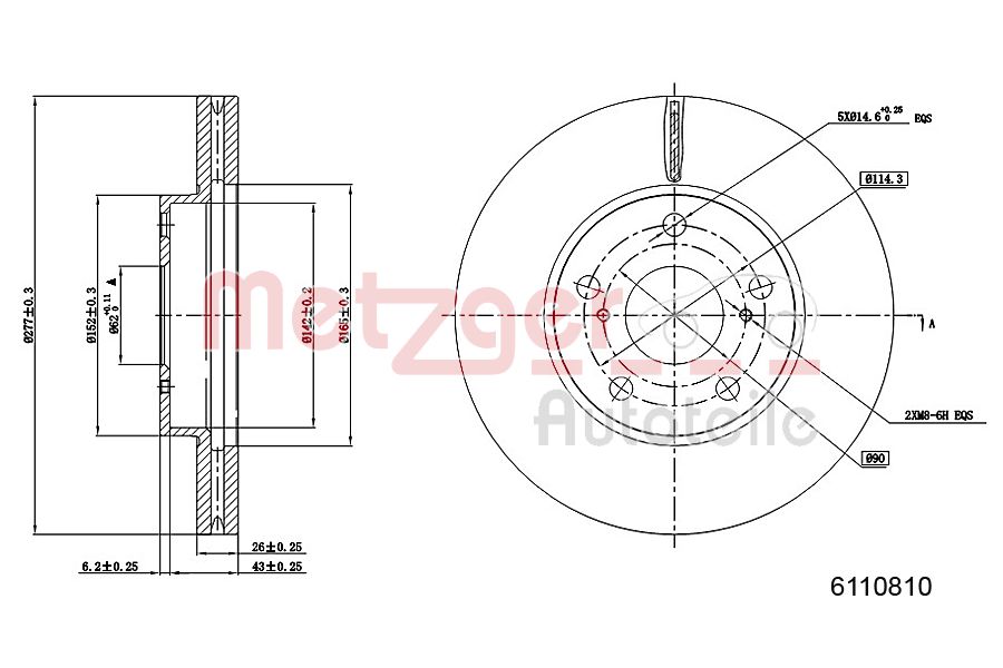 METZGER 6110810 GREENPARTS Bremsscheibe