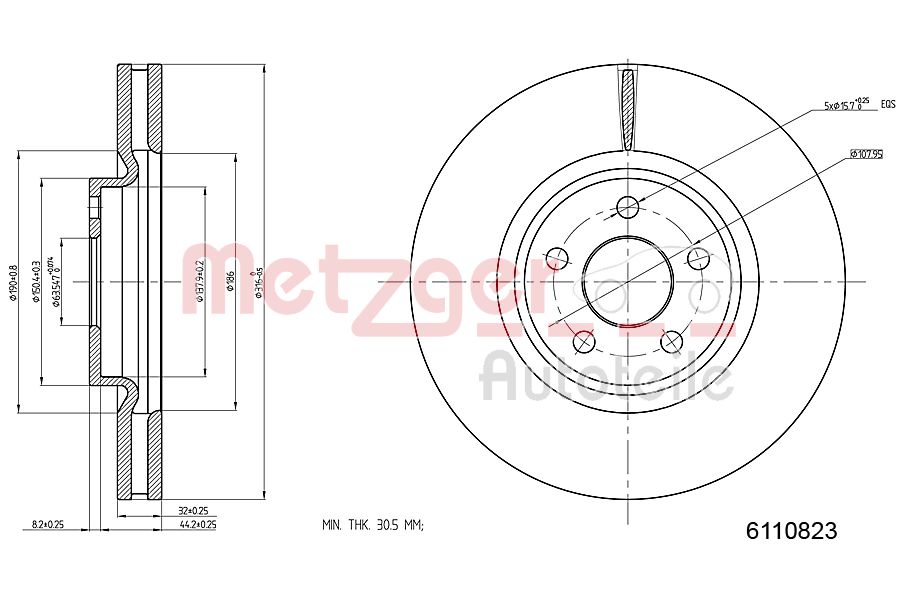 METZGER 6110823 Bremsscheibe