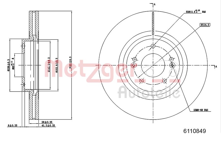 METZGER 6110849 Bremsscheibe