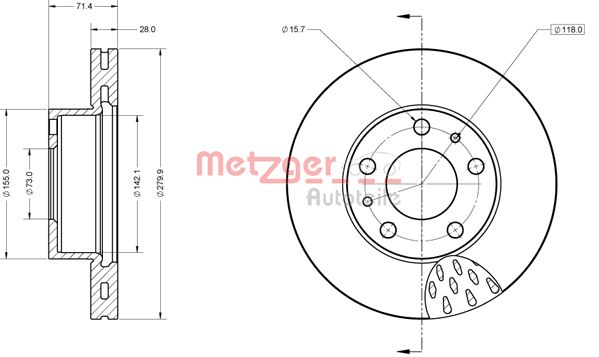 METZGER 6110851 Bremsscheibe