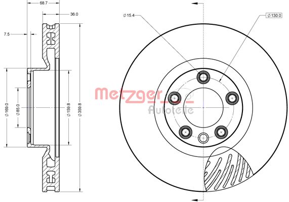 METZGER 6110853 GREENPARTS Bremsscheibe