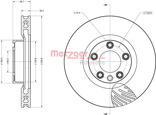 METZGER 6110854 GREENPARTS Bremsscheibe