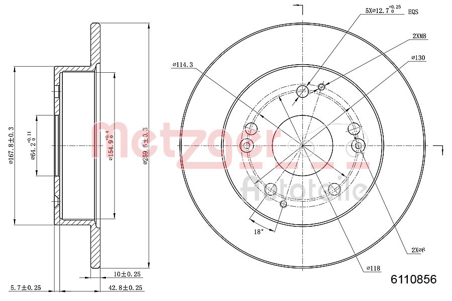 METZGER 6110856 Bremsscheibe