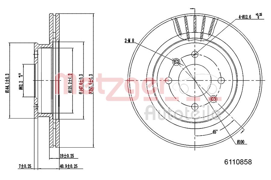 METZGER 6110858 Bremsscheibe