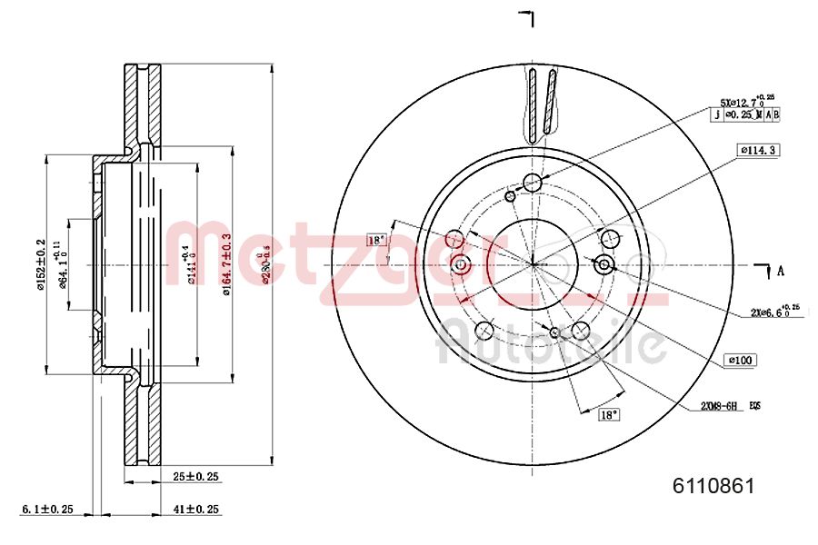 METZGER 6110861 Bremsscheibe