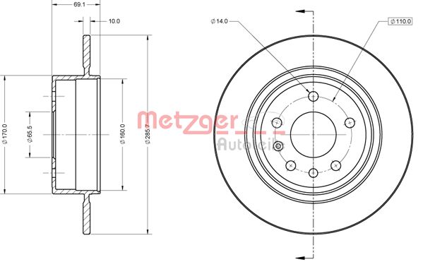 METZGER 6110865 Bremsscheibe