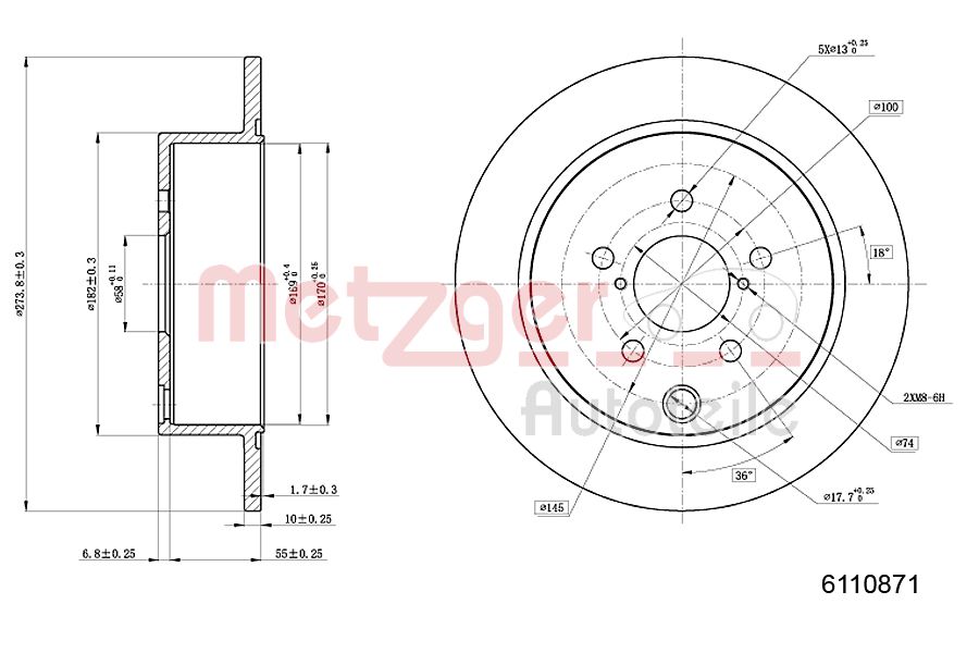 METZGER 6110871 Bremsscheibe