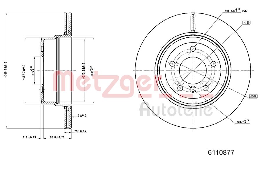 METZGER 6110877 Bremsscheibe