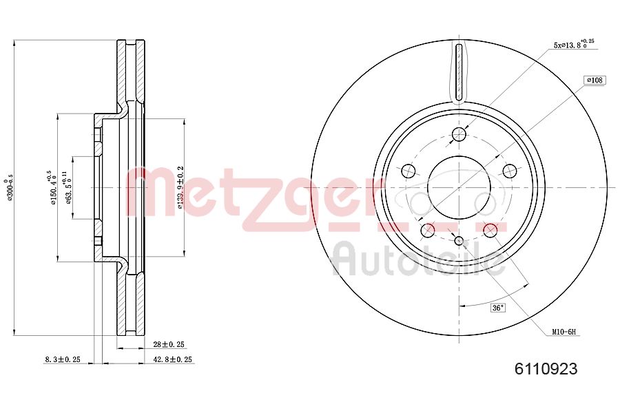 METZGER 6110923 GREENPARTS Bremsscheibe