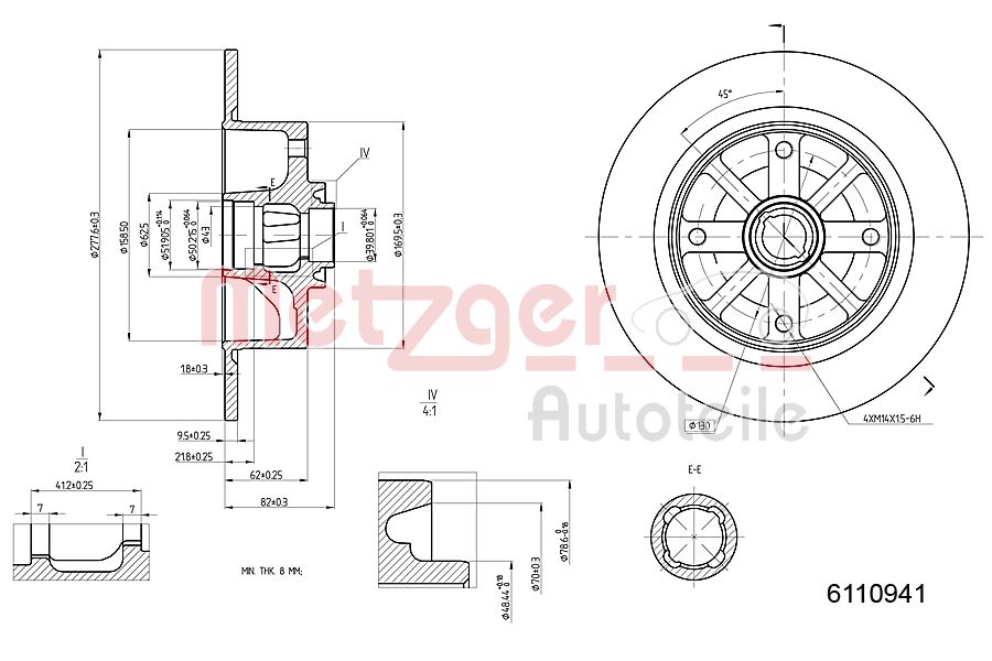 METZGER 6110941 Bremsscheibe