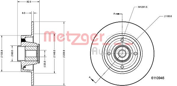 METZGER 6110946 Bremsscheibe