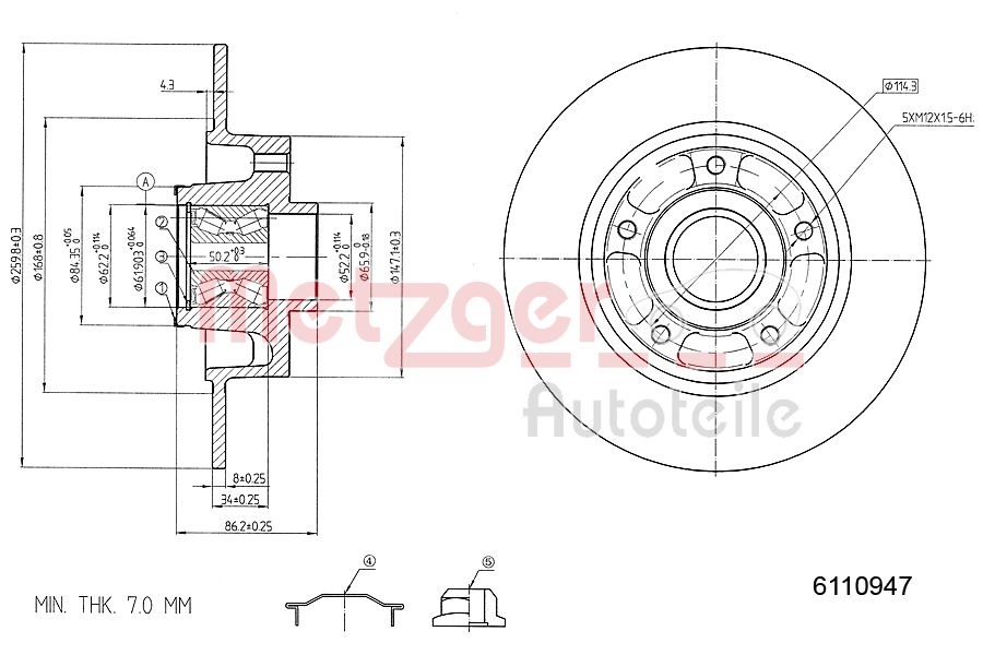 METZGER 6110947 Bremsscheibe