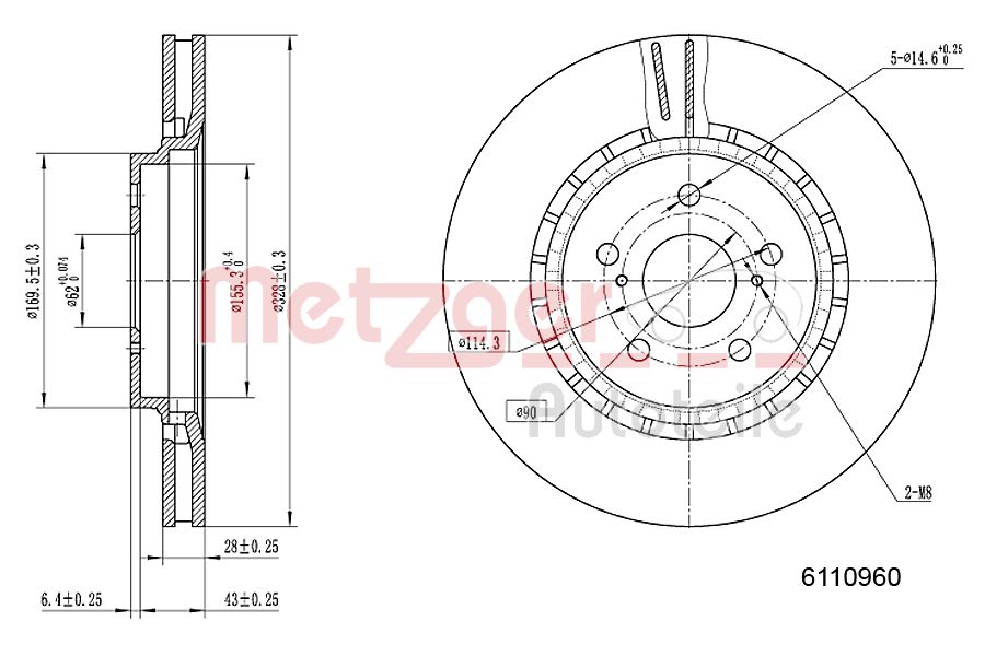 METZGER 6110960 GREENPARTS Bremsscheibe