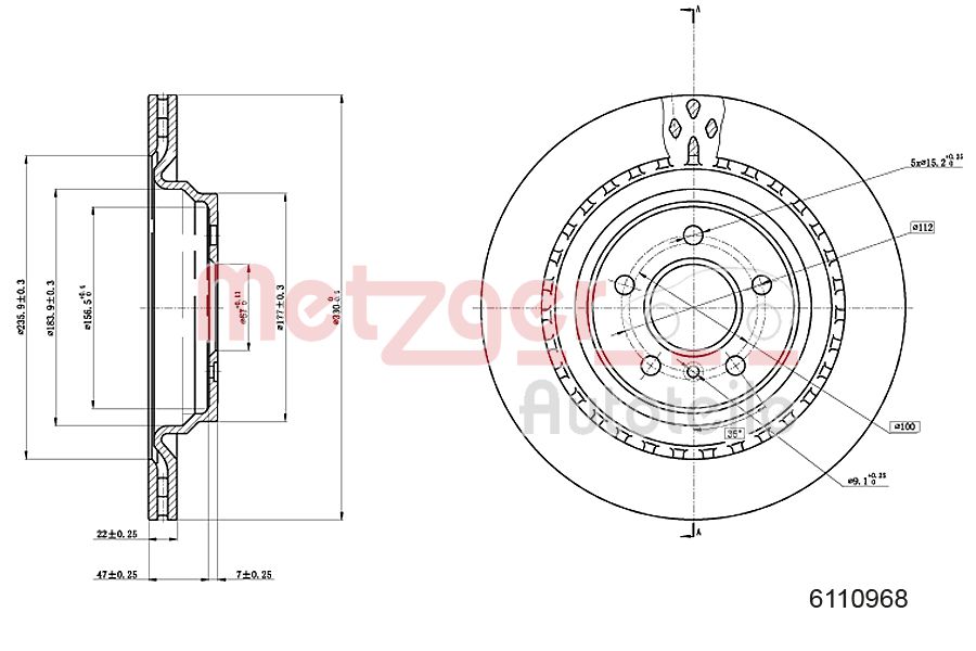METZGER 6110968 Bremsscheibe