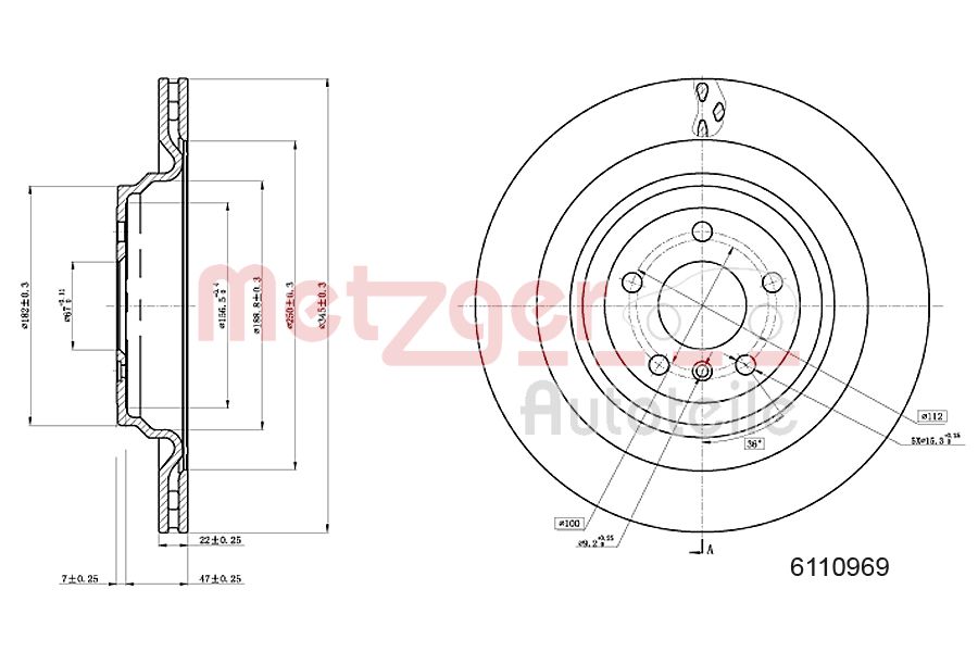 METZGER 6110969 Bremsscheibe