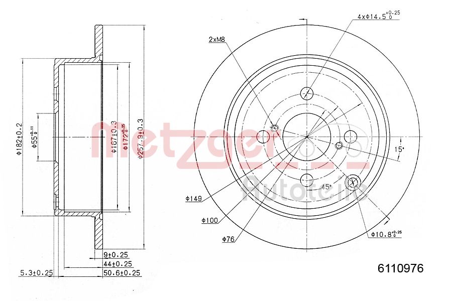 METZGER 6110976 Bremsscheibe