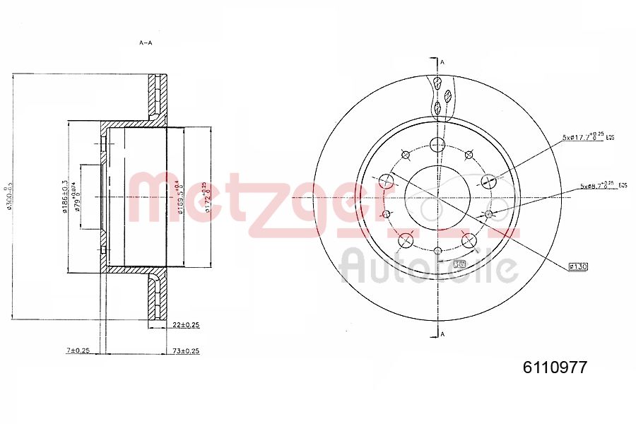 METZGER 6110977 Bremsscheibe