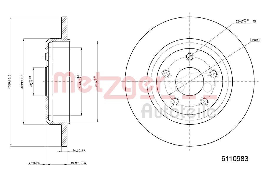 METZGER 6110983 Bremsscheibe