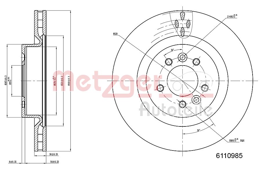 METZGER 6110985 GREENPARTS Bremsscheibe