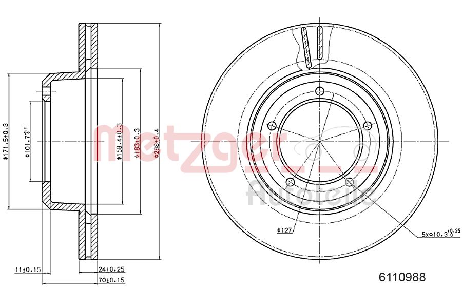 METZGER 6110988 Bremsscheibe