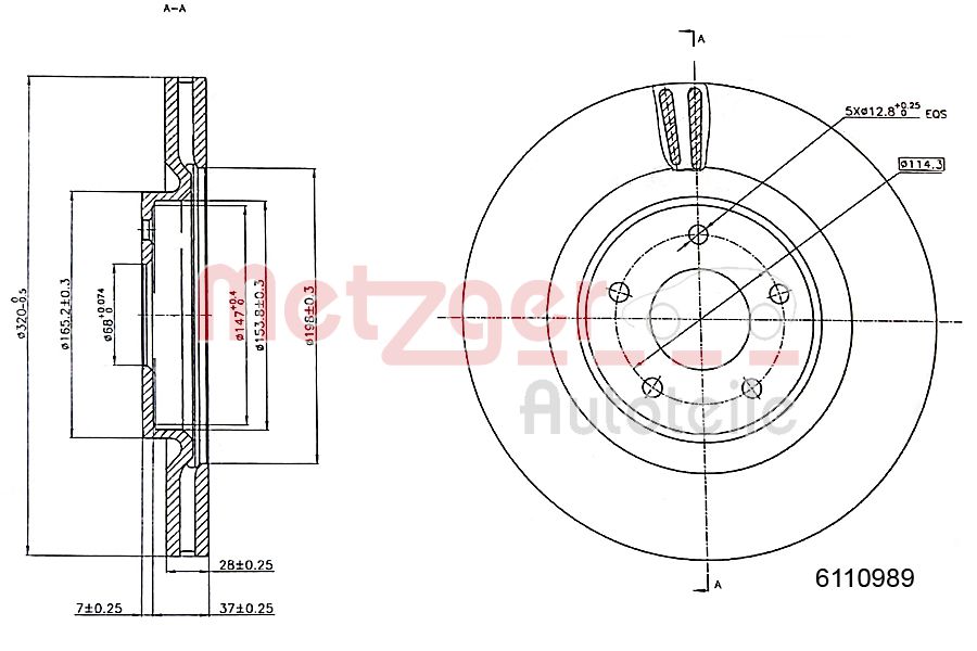 METZGER 6110989 Bremsscheibe
