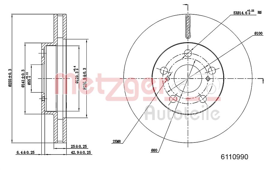 METZGER 6110990 GREENPARTS Bremsscheibe