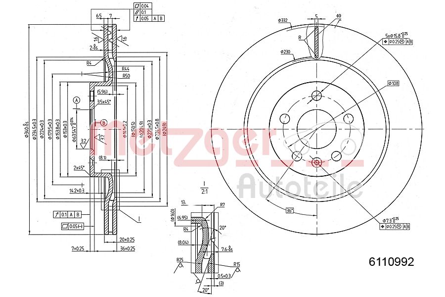 METZGER 6110992 GREENPARTS Bremsscheibe