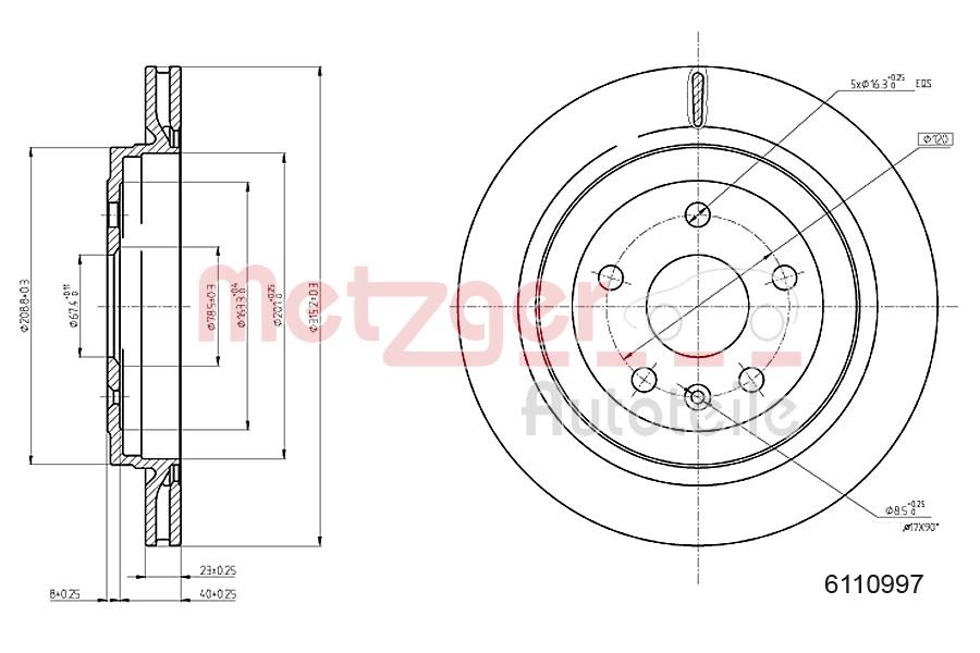 METZGER 6110997 GREENPARTS Bremsscheibe