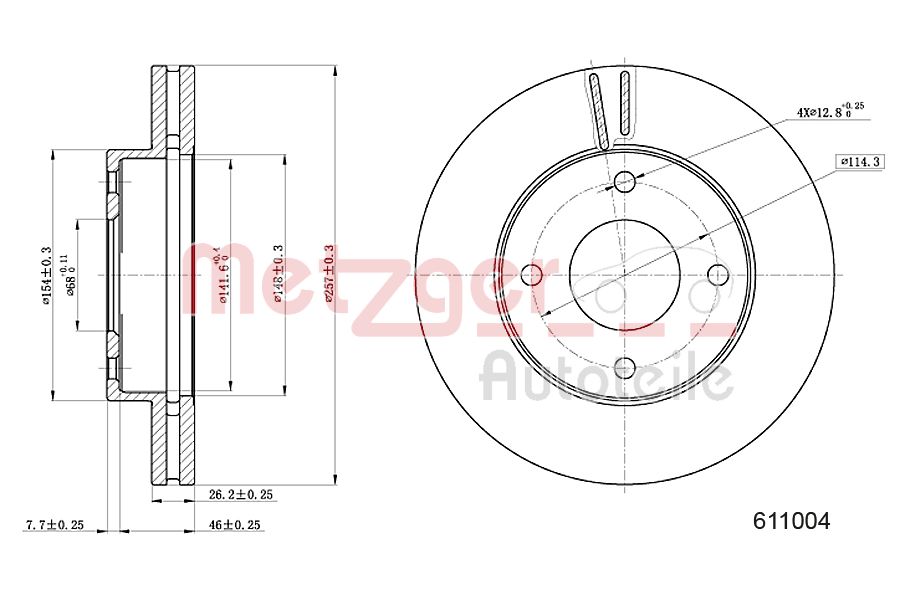 METZGER 6111004 Bremsscheibe