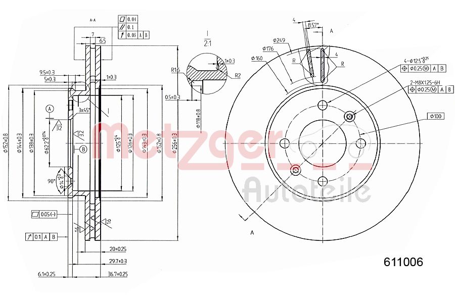METZGER 6111006 Bremsscheibe