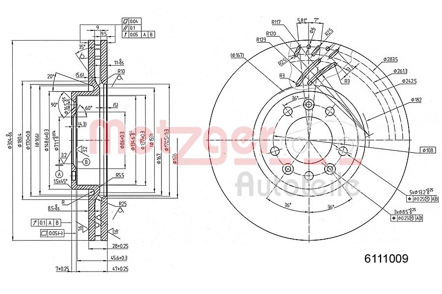 METZGER 6111009 GREENPARTS Bremsscheibe
