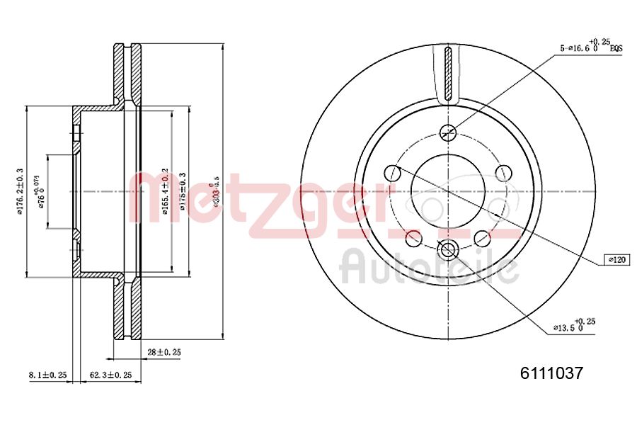 METZGER 6111037 GREENPARTS Bremsscheibe