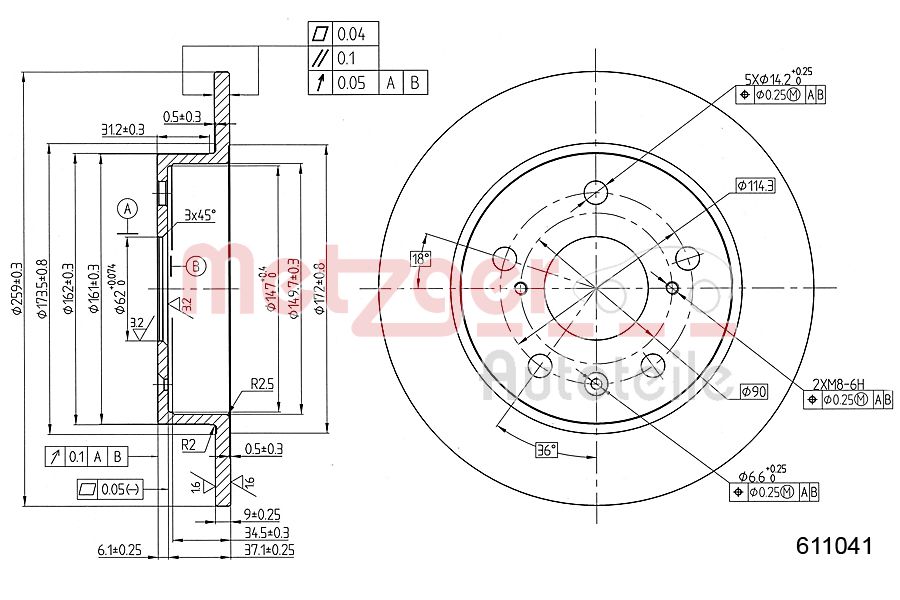 METZGER 6111041 Bremsscheibe