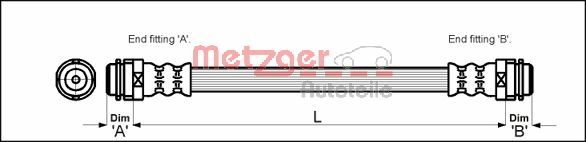 METZGER 4114798 fékcső belül AUDI SEAT SKODA VW